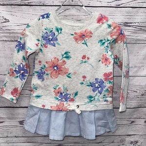 Carter’s Girls Floral Sweater Dress/Top Size 2T
